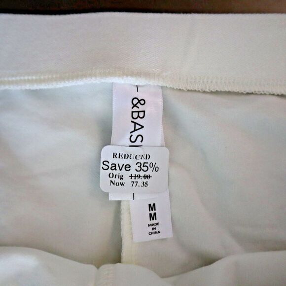 &Basics Women's Sz Medium Ivory Rayon/Nylon Blend Stretch Casual Pants $119 - Picture 5 of 10